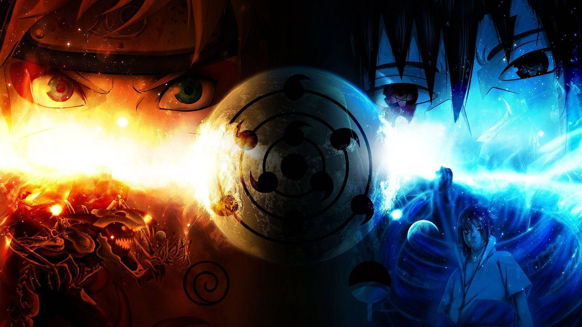 Awesome Naruto And Sasuke With Sharingan Background