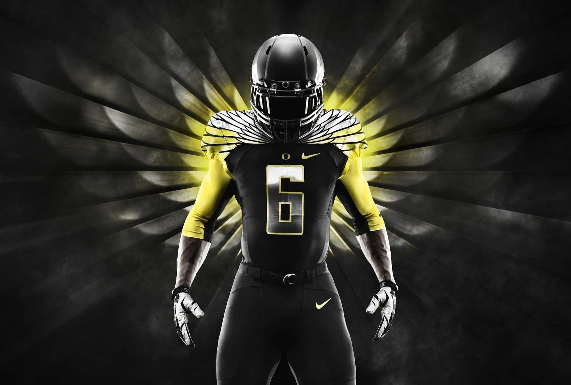 Awesome Nike Football Black Yellow Uniform Background