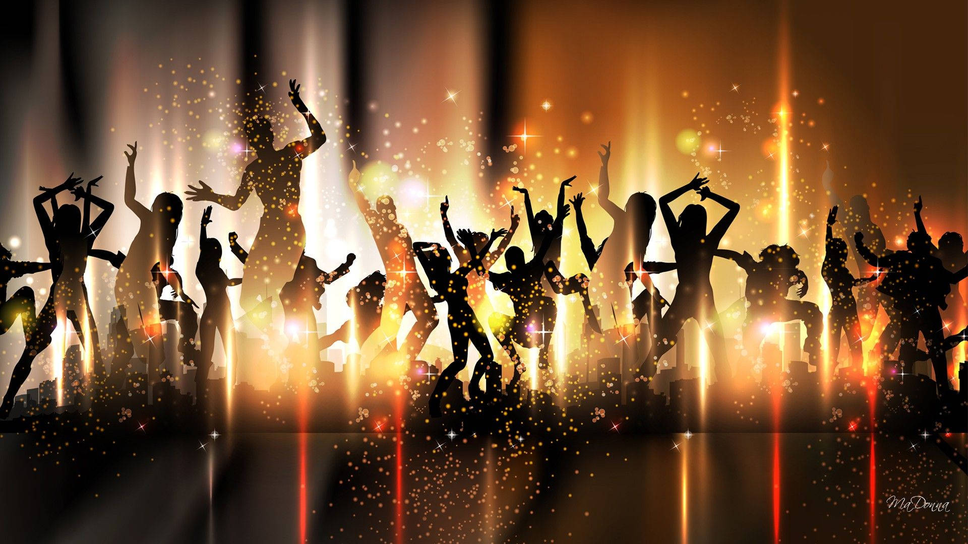 Awesome Party-goers Dancing Background