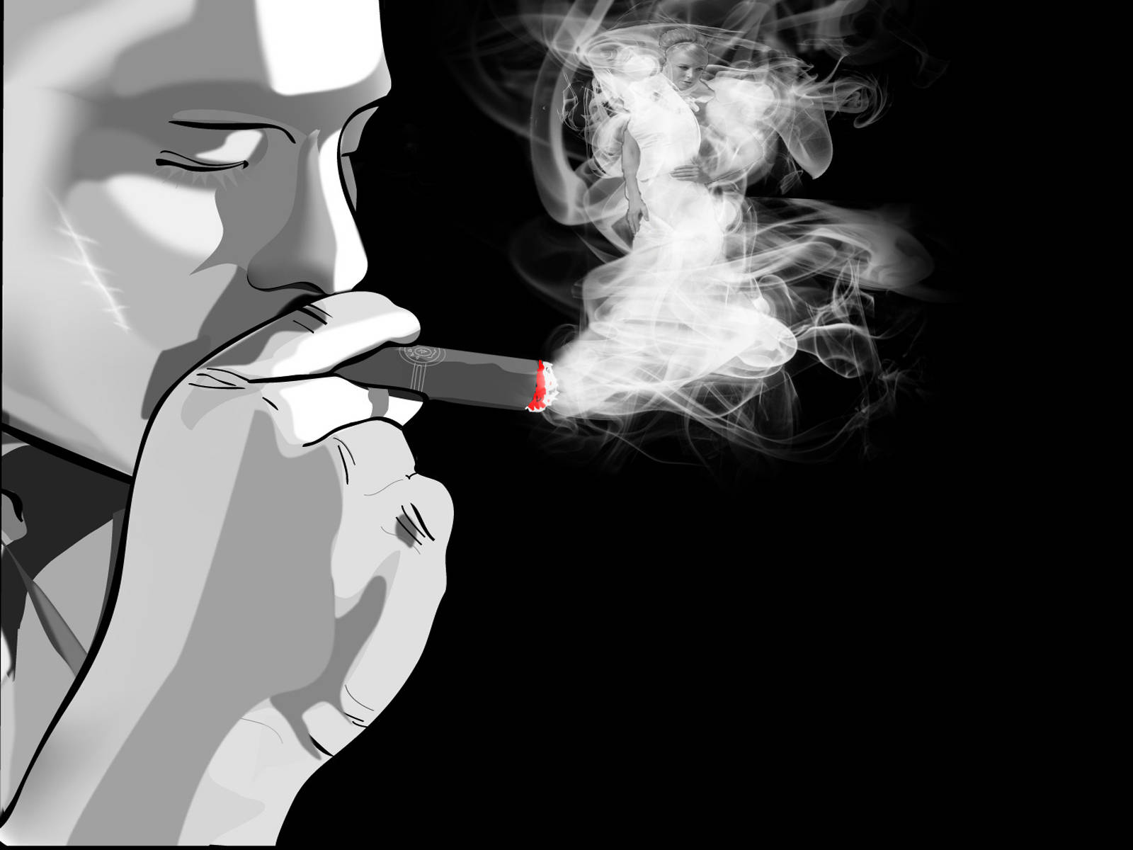 Awesome Photoshop Smoking Photo Background