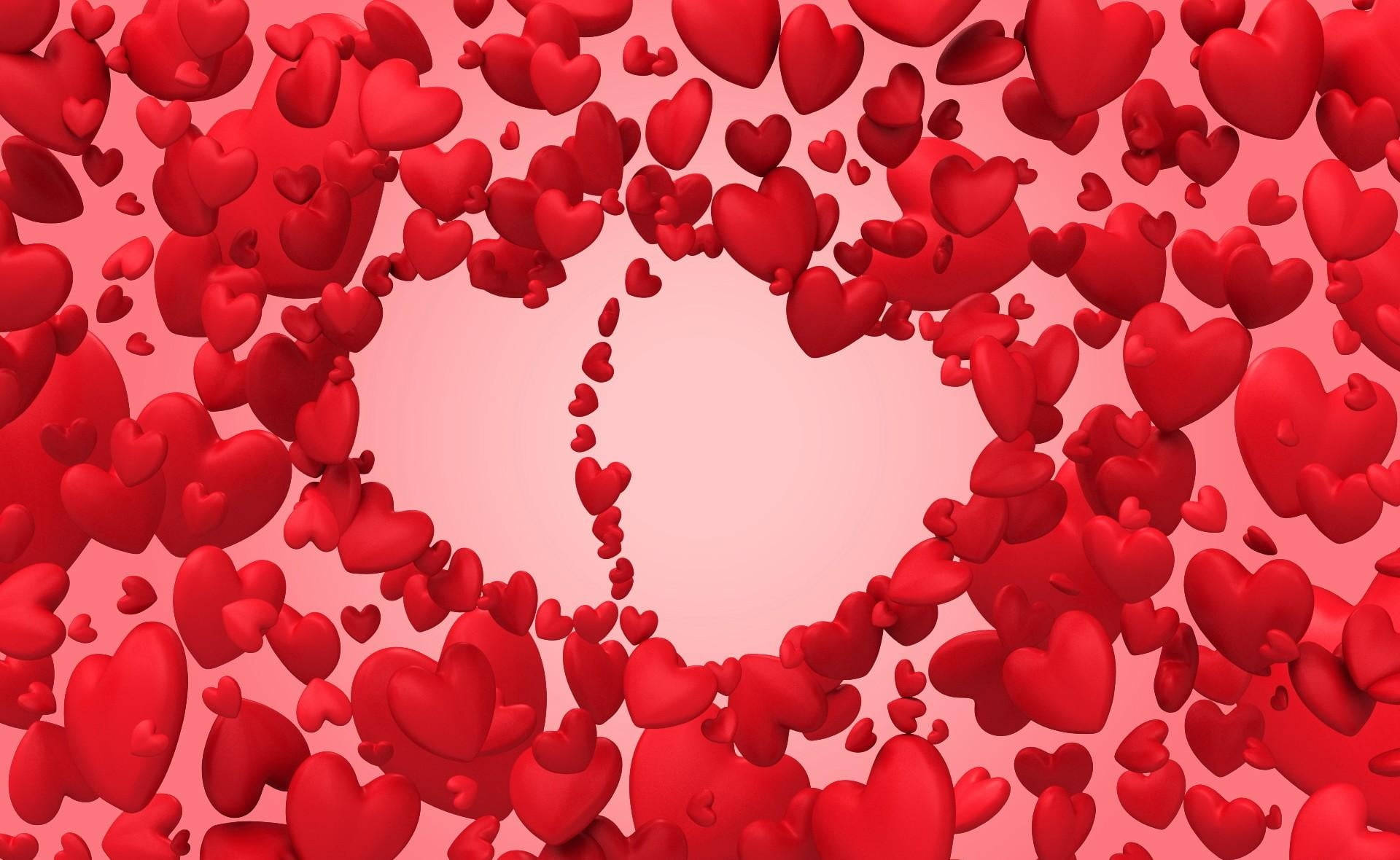 Awesome Red Heart Texture Background