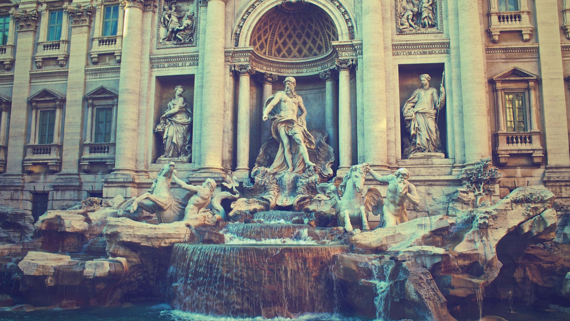 Awesome Trevi Fountain Portrait Background