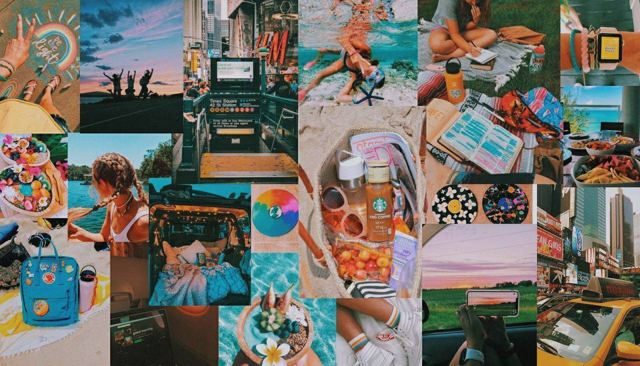 Awesome Vacation Summer Collage Background