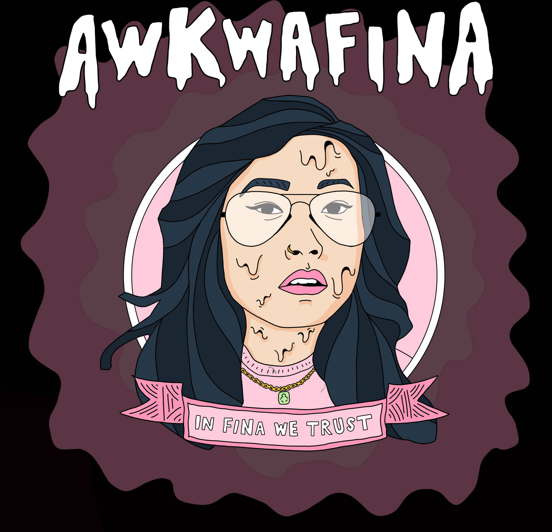 Awkwafina Digital Vector Art Background