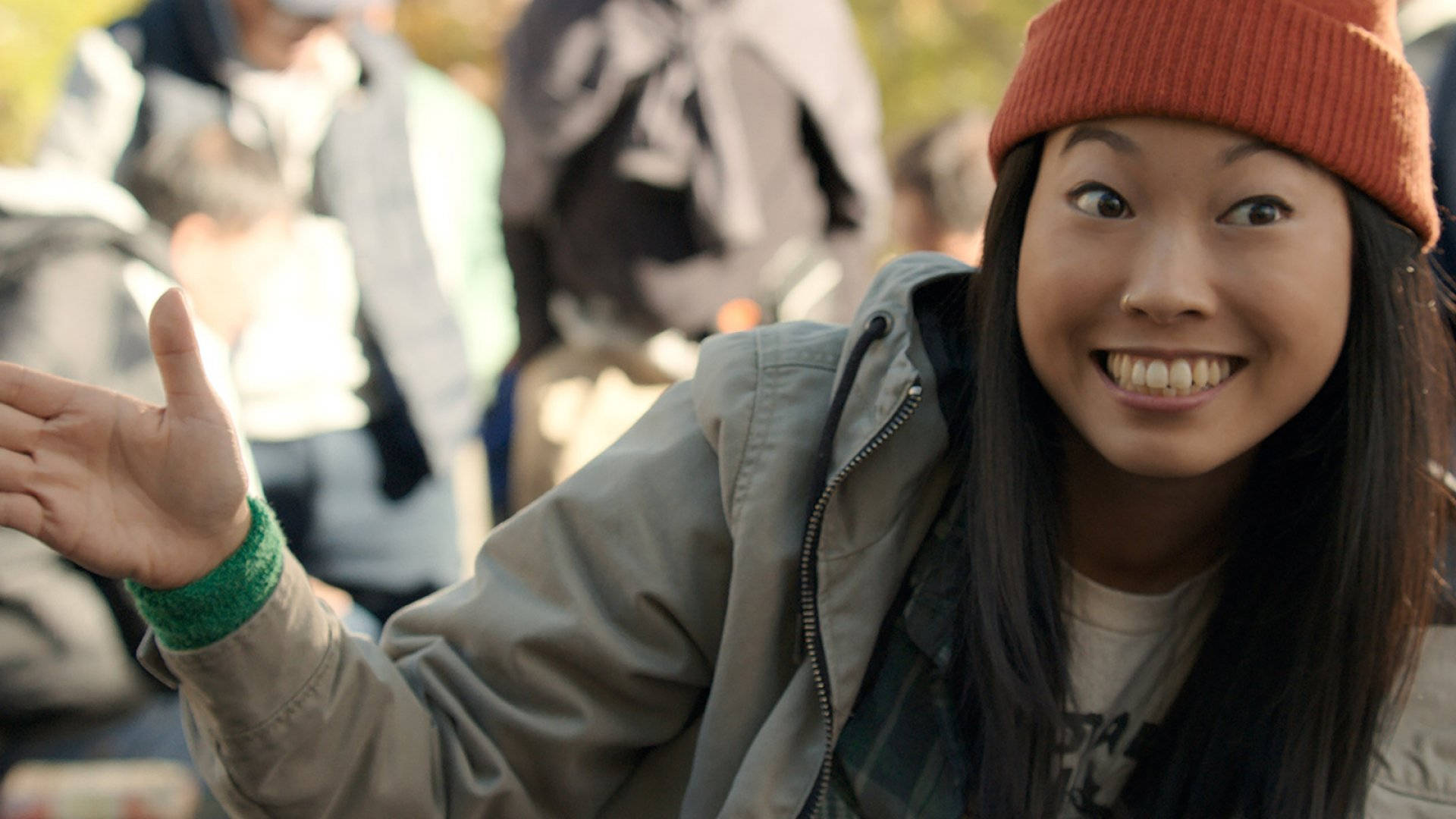 Awkwafina Grinning Photograph Background