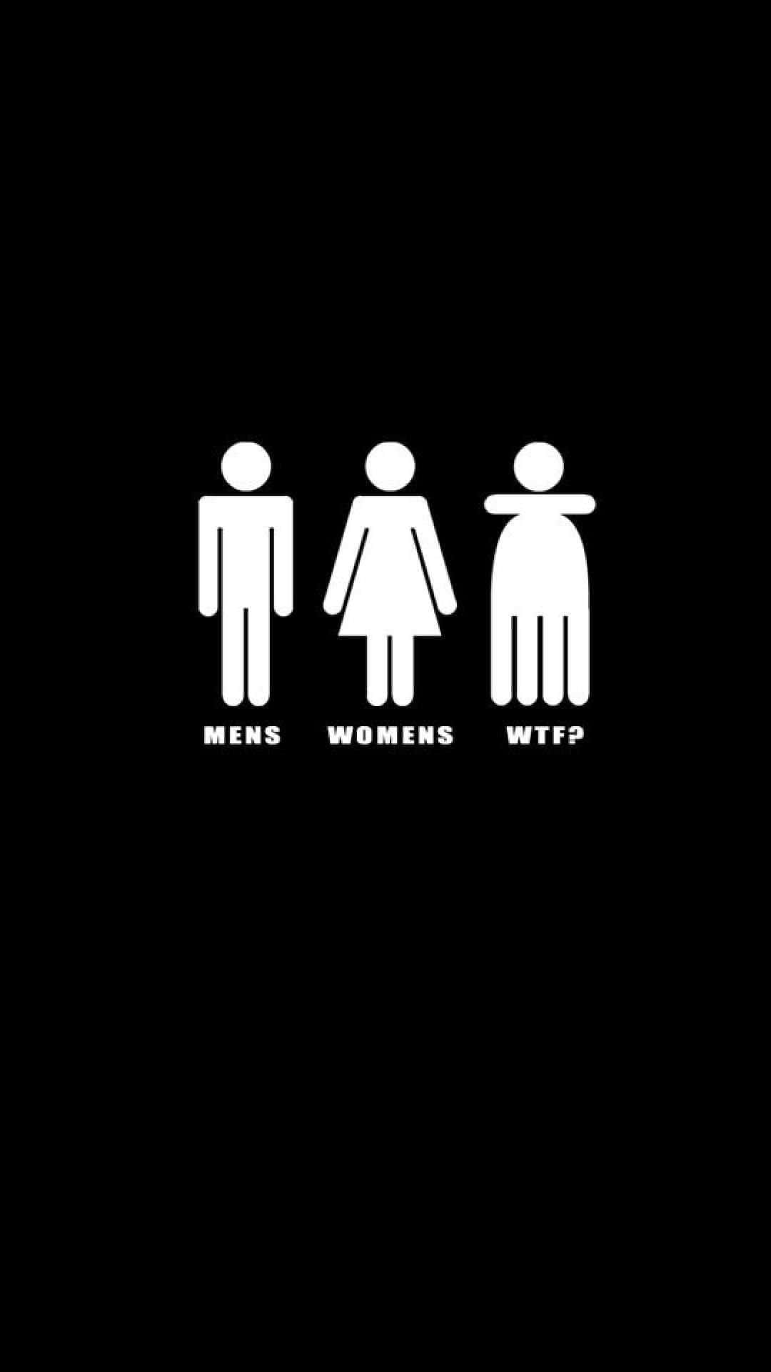 Awkward Bathroom Gender Signs Background