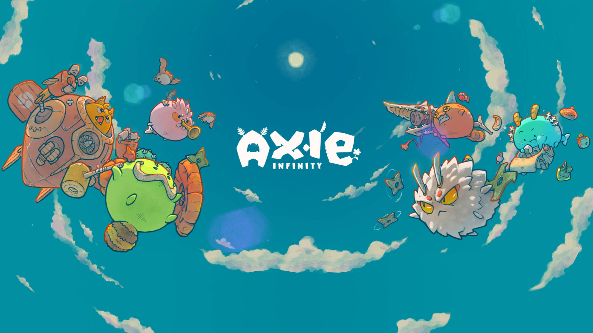 Axie Infinity Cartoon Cover Background