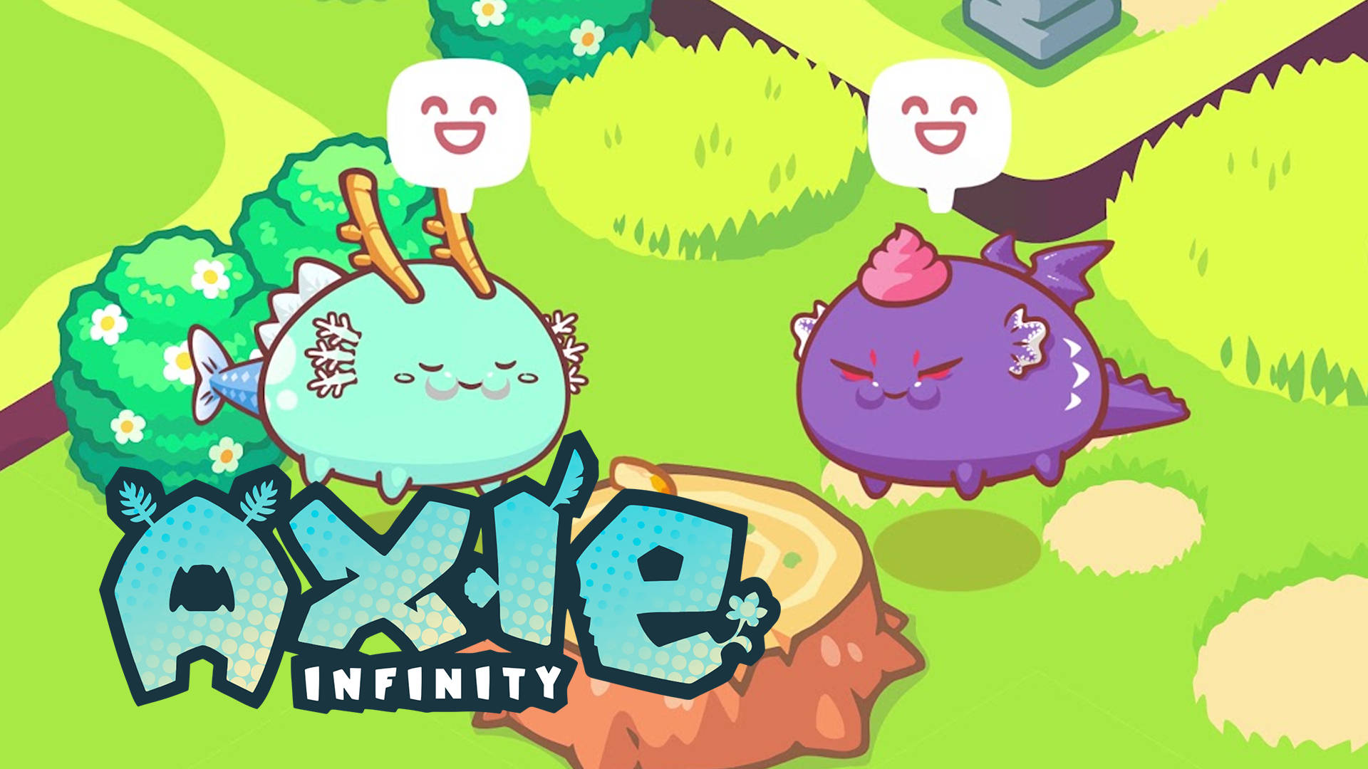 Axie Infinity Digital Cartoon Cover Background