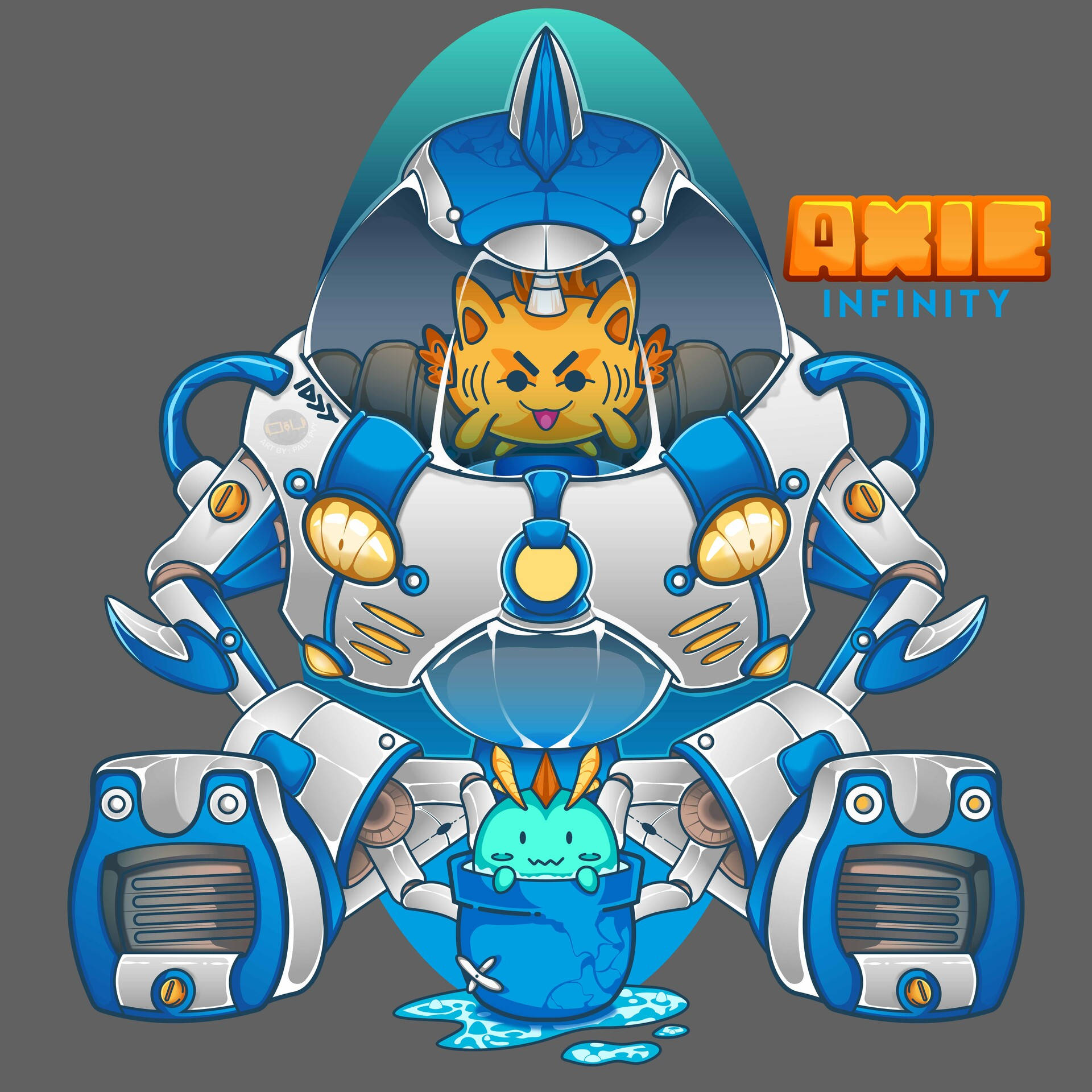 Axie Infinity Robot Suit Art Background