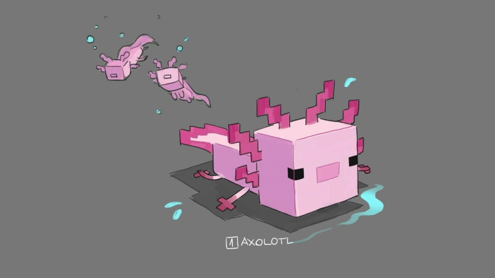 Axolotl 3d Drawing Background