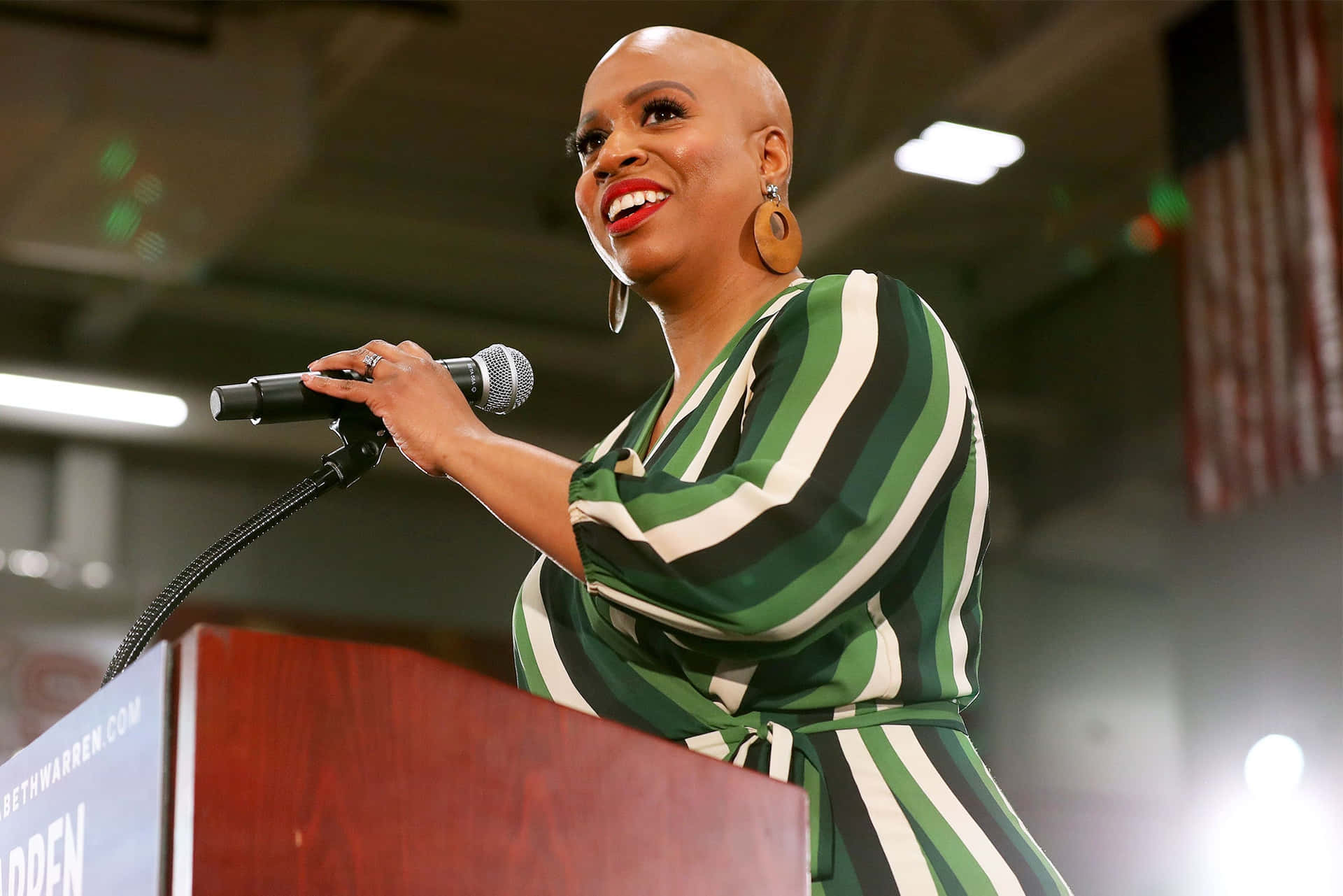 Ayanna Pressley Green Black Dress Background