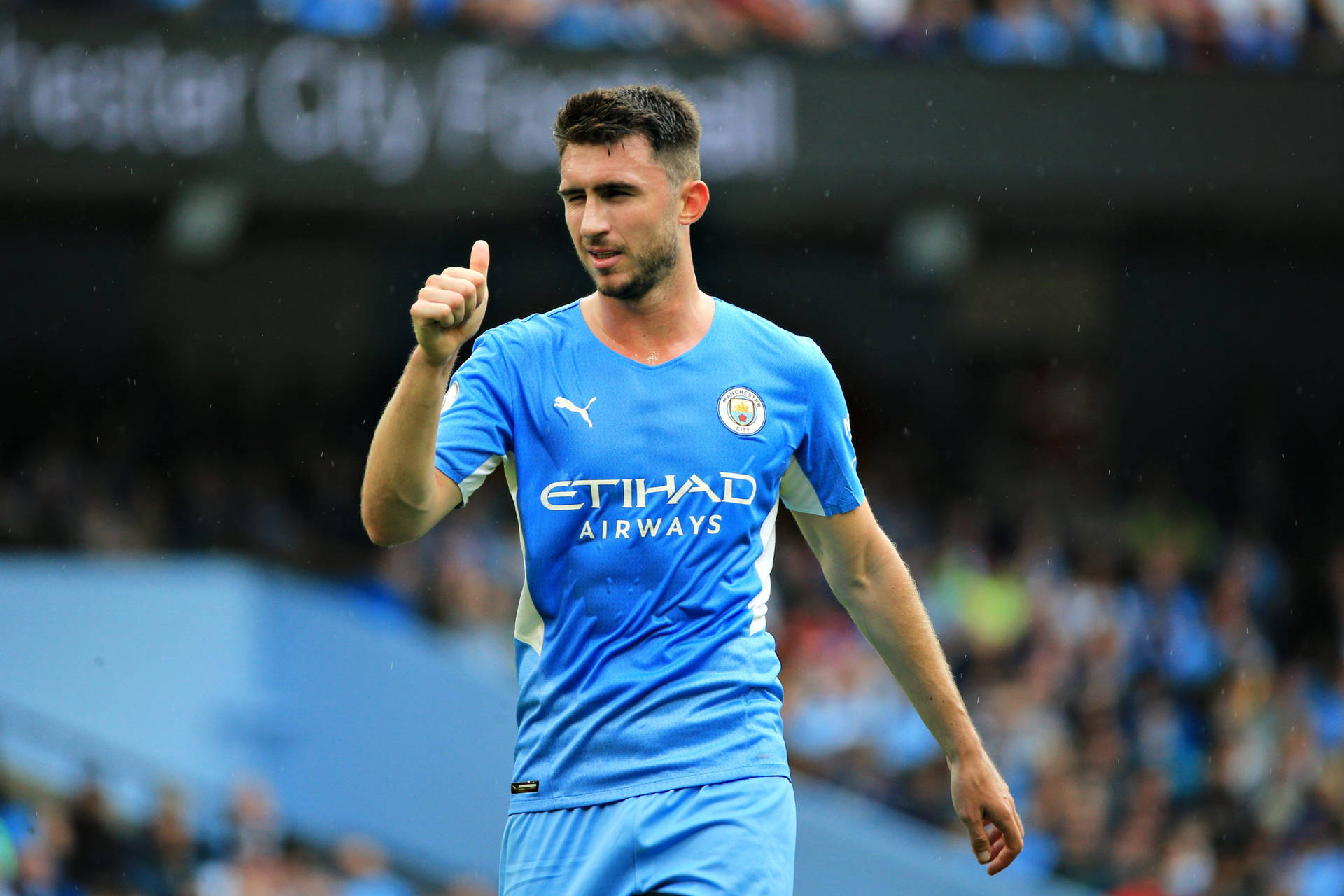 Aymeric Laporte Doing Thumbs Up Background