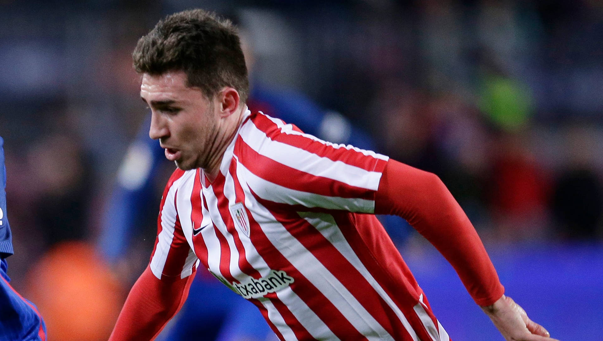 Aymeric Laporte In Red And White Background