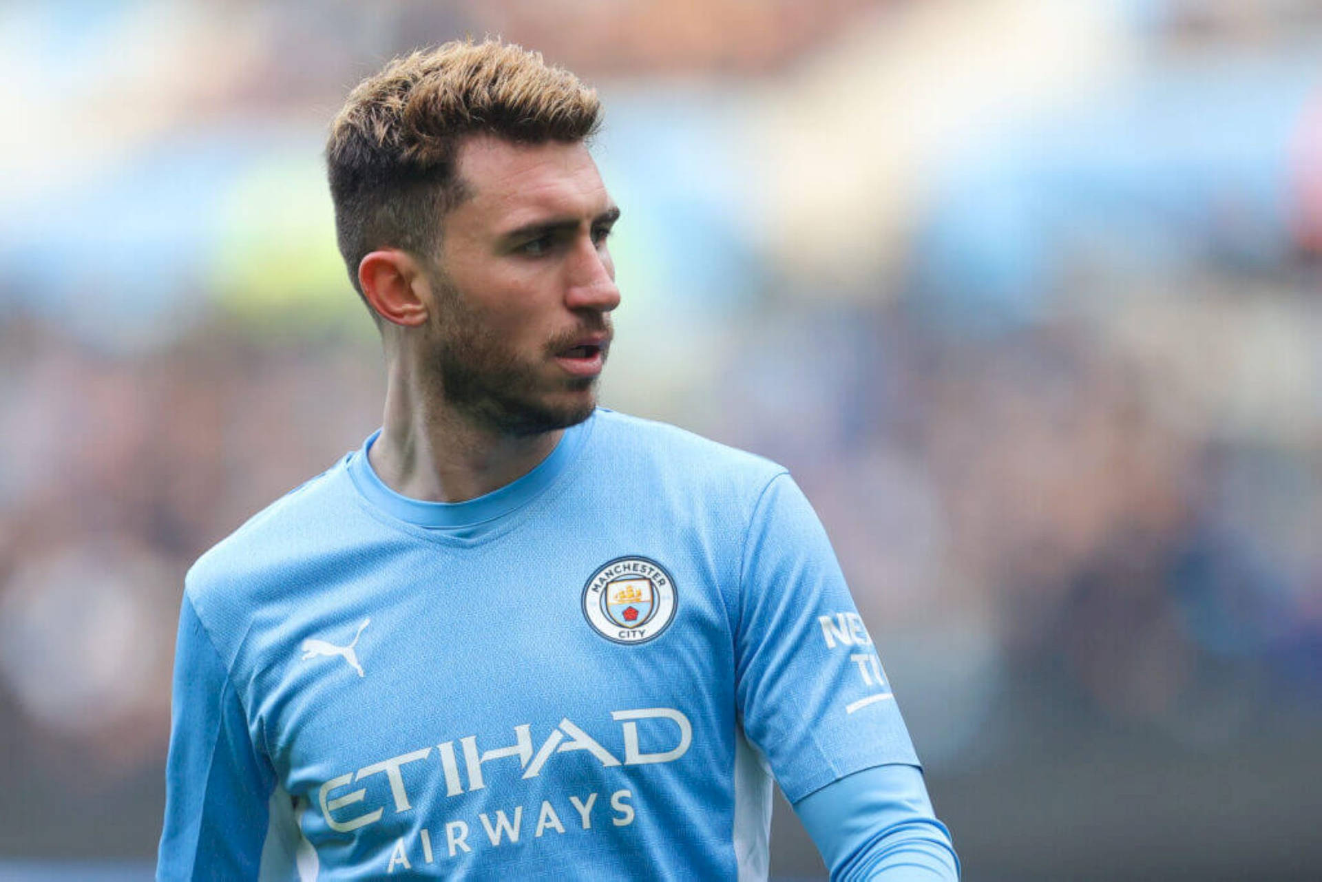 Aymeric Laporte Looking To The Side Background