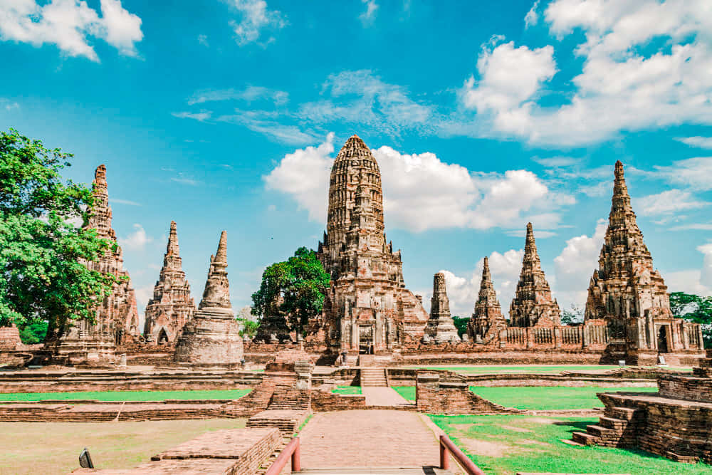 Ayutthaya Ancient Temples Thailand Background