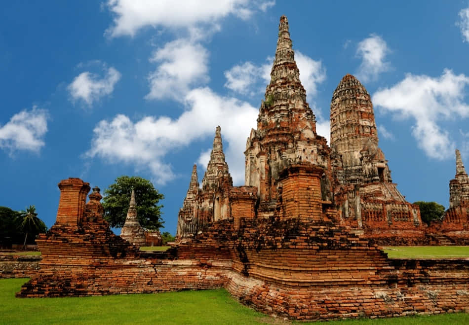 Ayutthaya Historical Park Ancient Temples Thailand Background