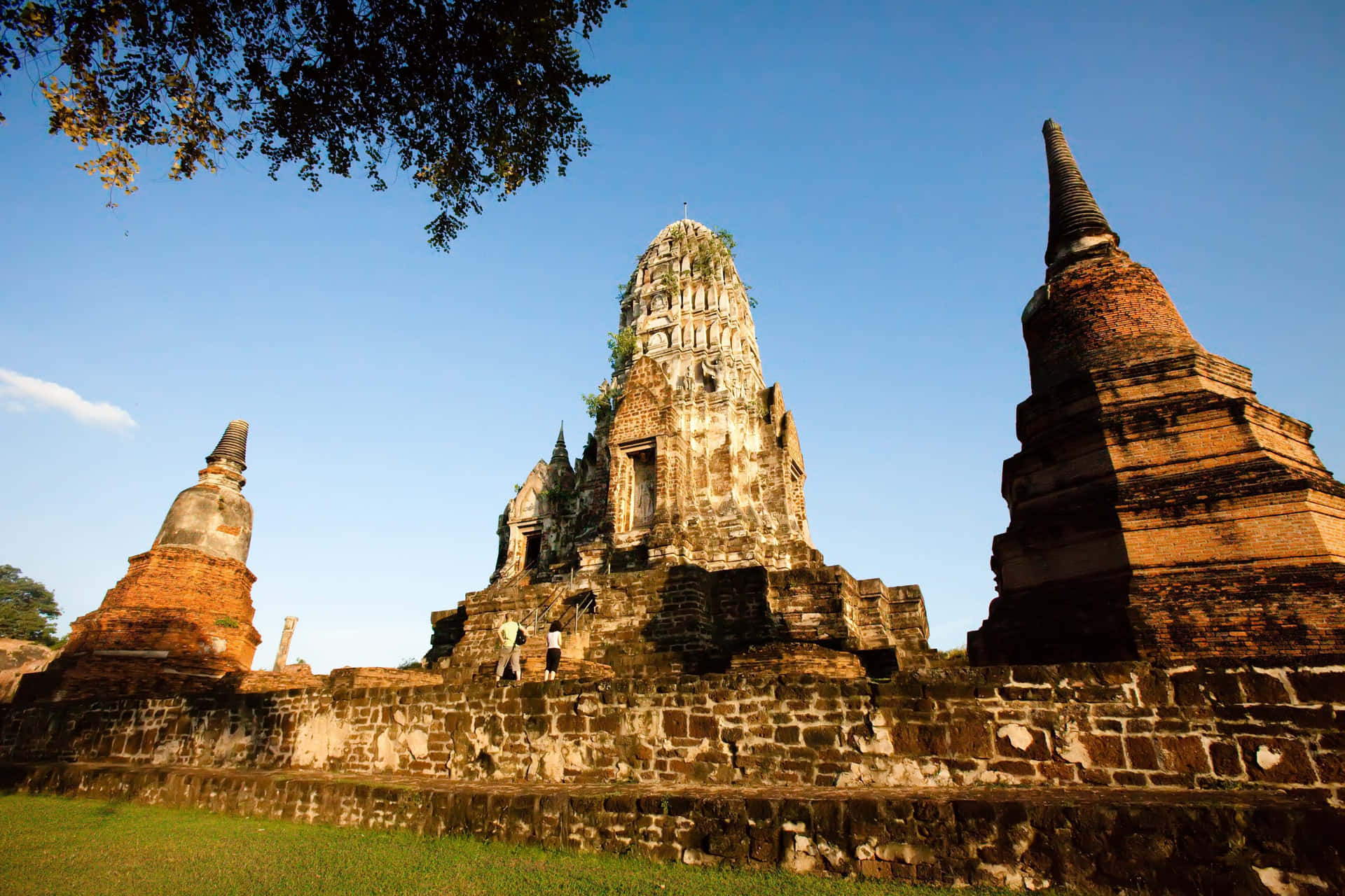 Ayutthaya Historical Park Ancient Temples Thailand Background