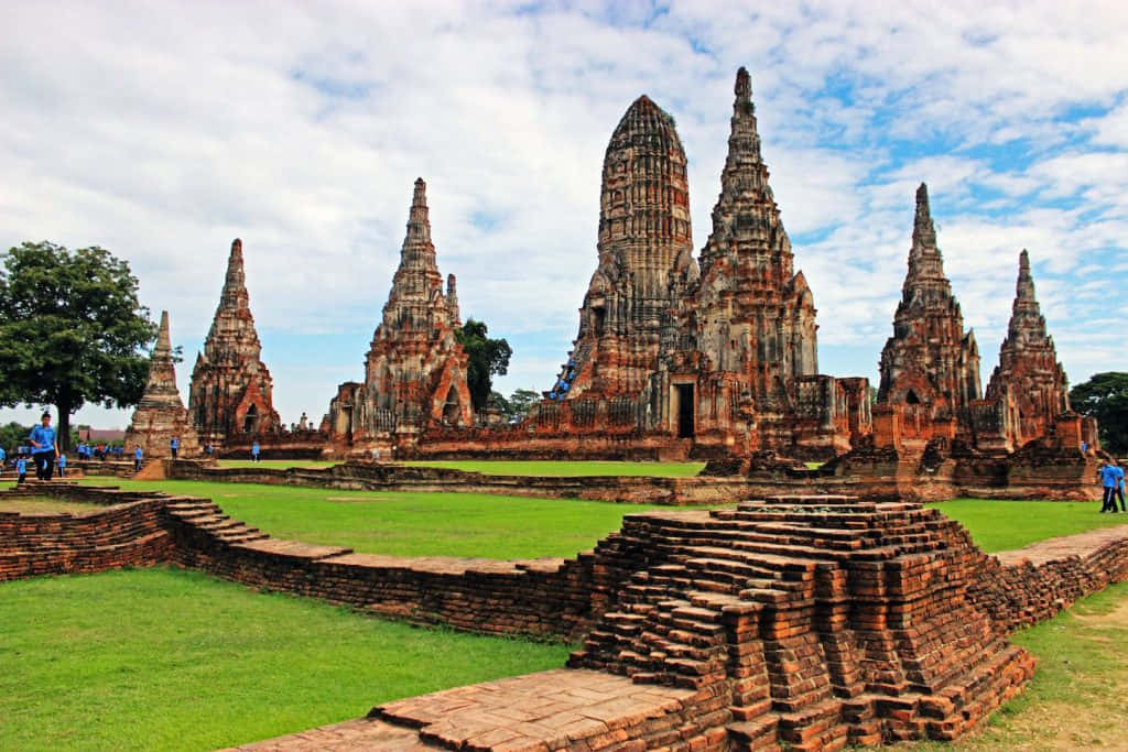 Ayutthaya Historical Park Ancient Temples Thailand Background
