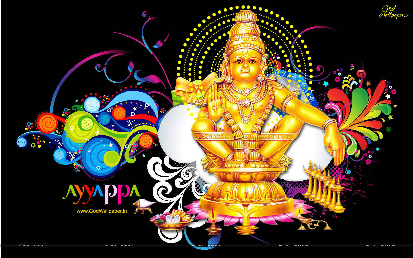 Ayyappan Colorful Art Background