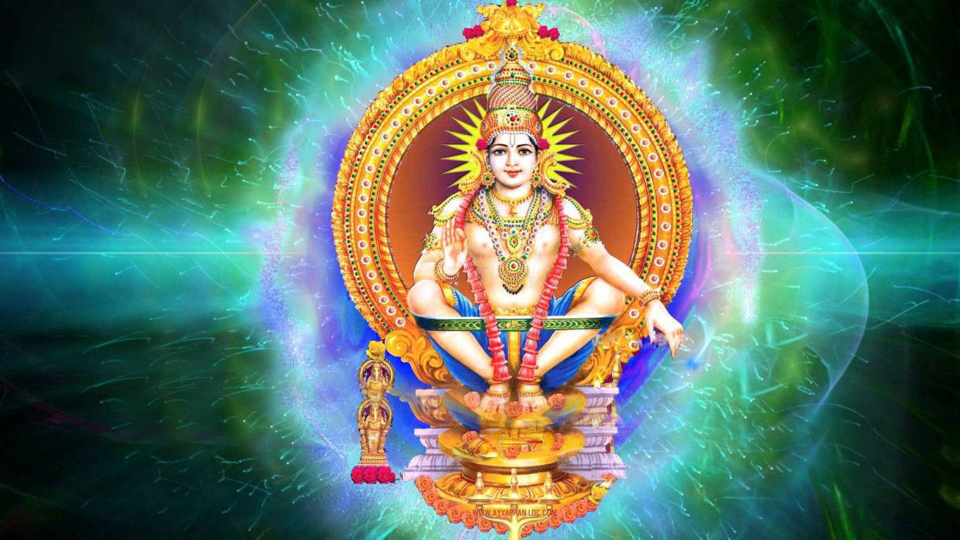 Ayyappan Cosmic Deity Background