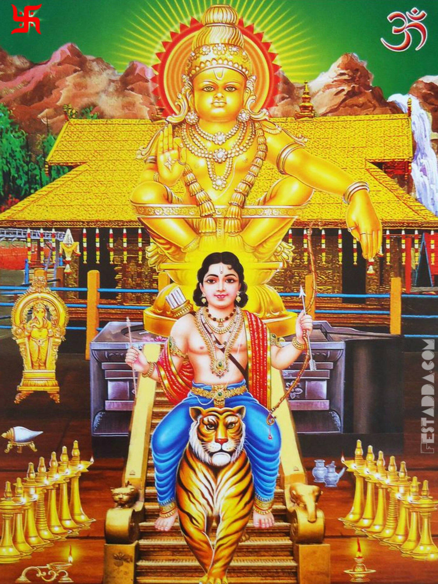 Ayyappan Deity And Monument Background
