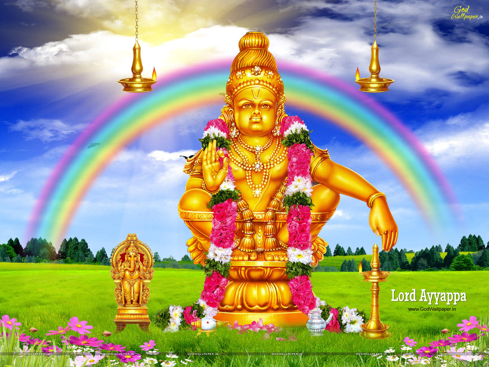 Ayyappan Field Rainbow Background