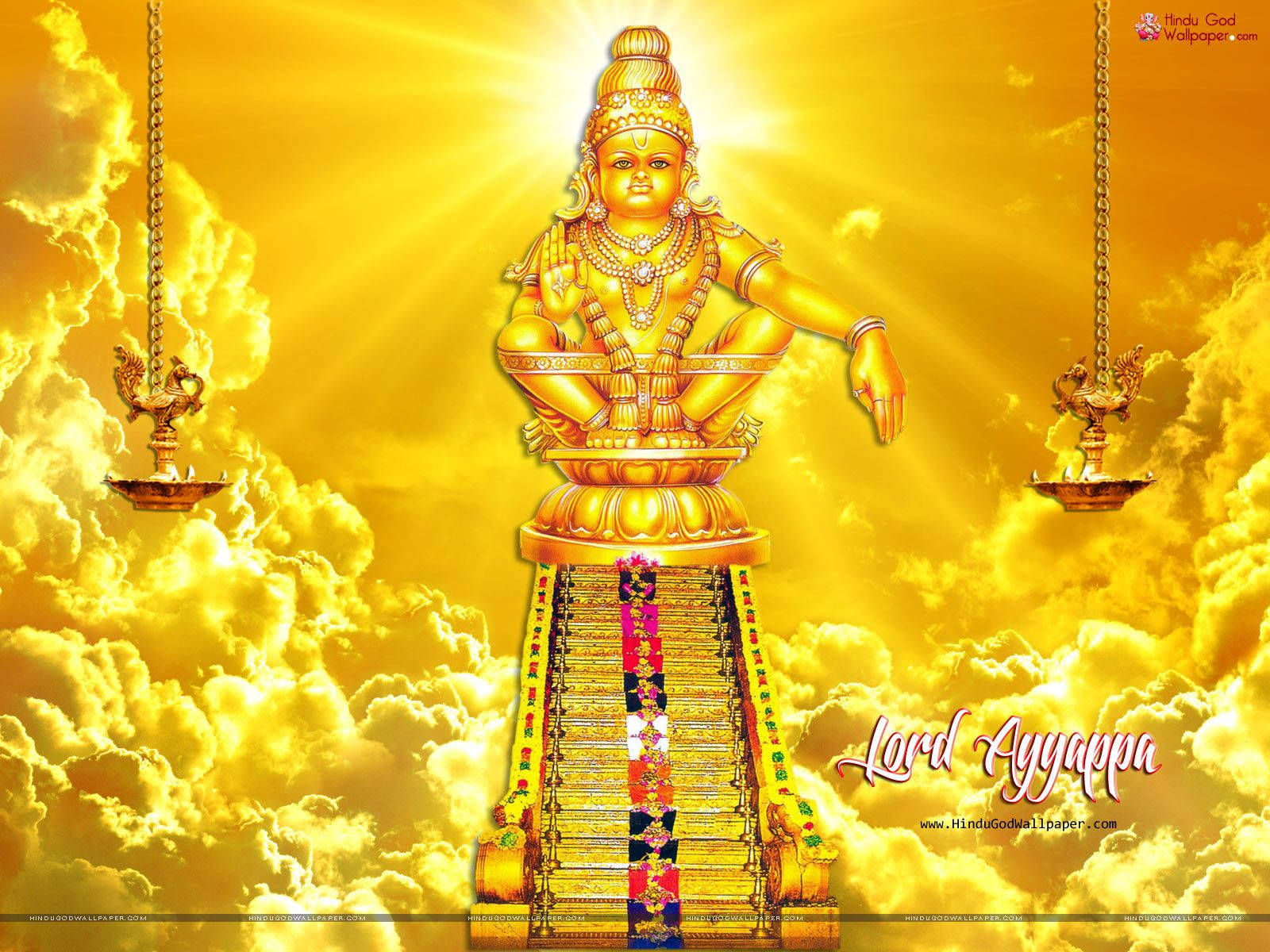 Ayyappan Gold Clouds Background
