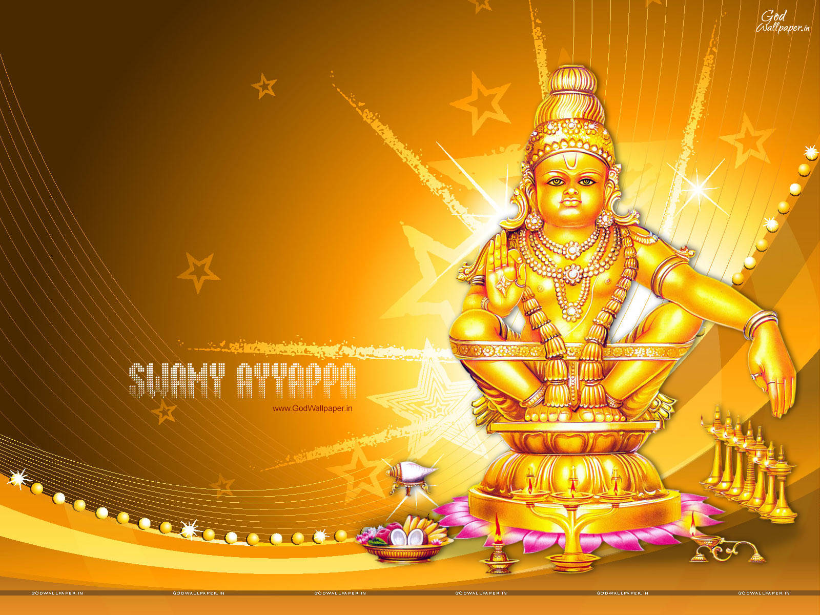 Ayyappan Gold Star God Background