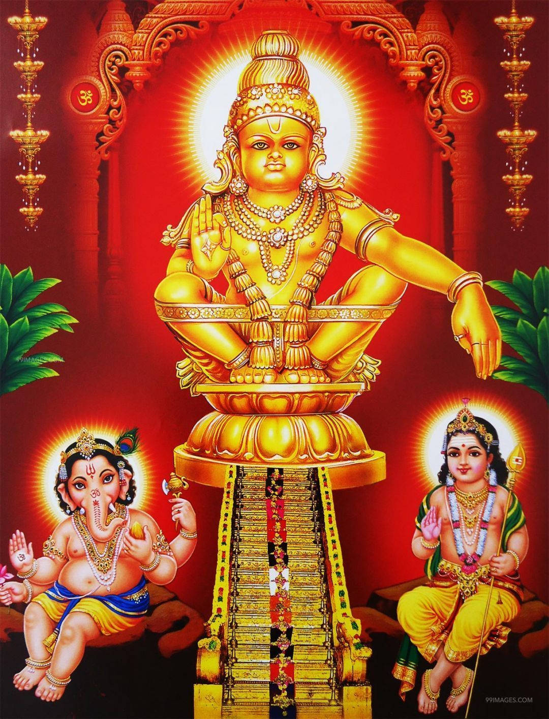 Ayyappan Shiva And Ganesha Background