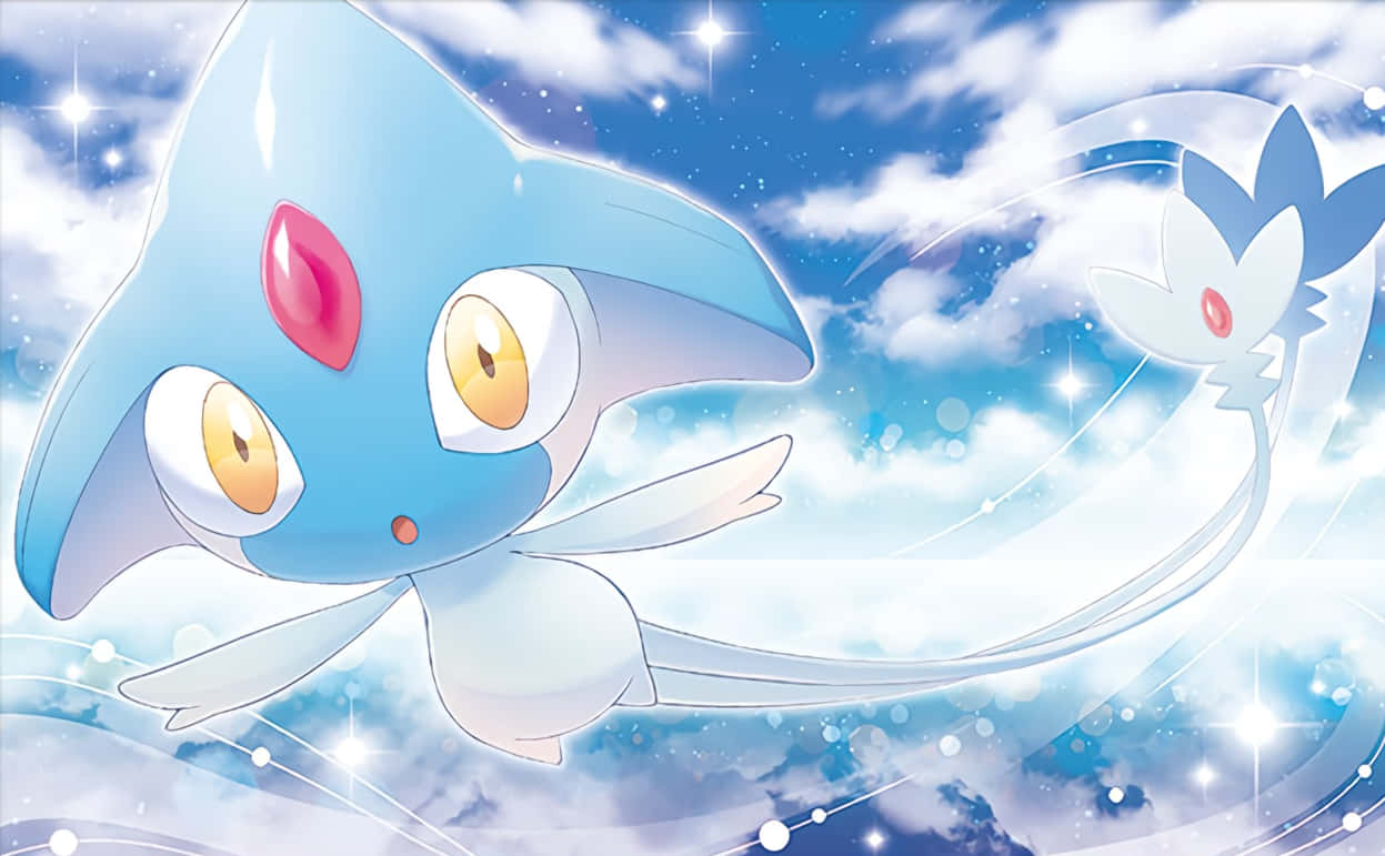 Azelf Flying Against Sky Background