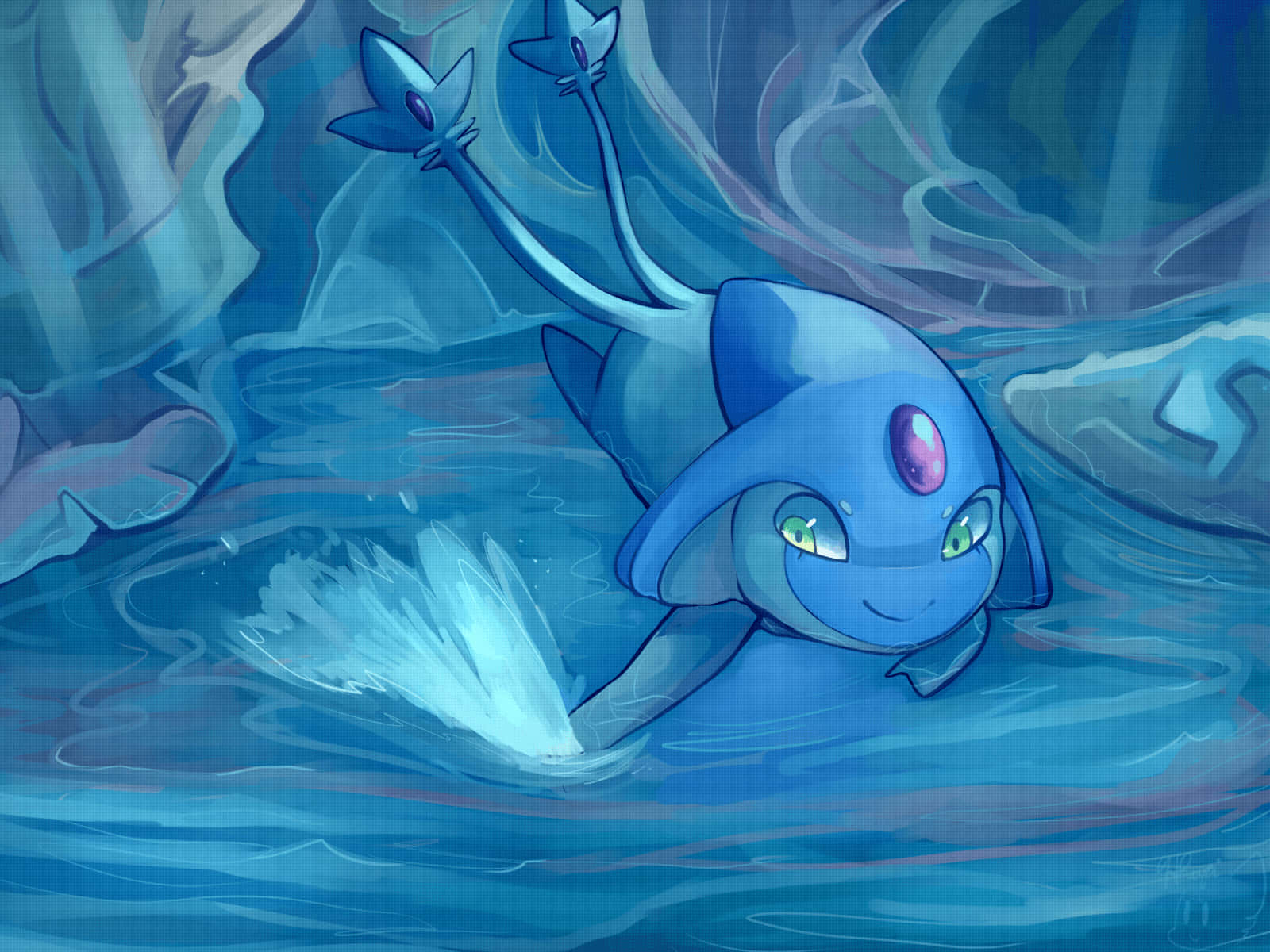 Azelf In The Waters Background