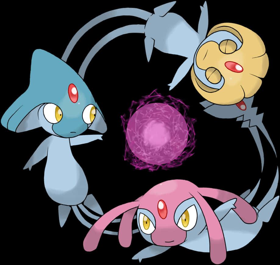 Azelf Mesprit Uxie With Purple Orb