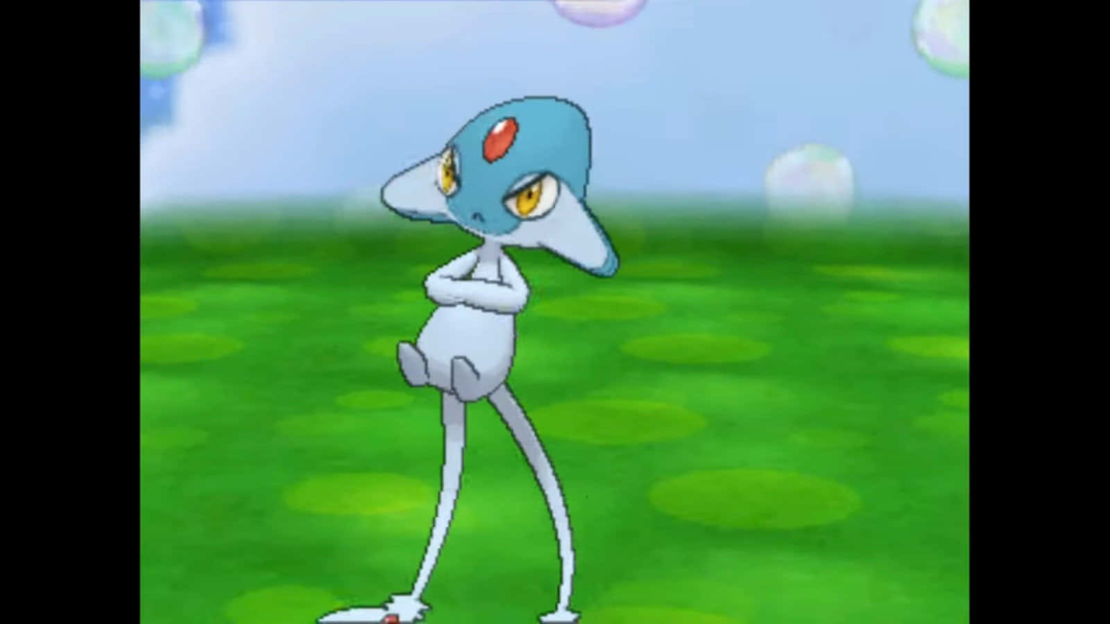 Azelf Standing Using Long Tails Background