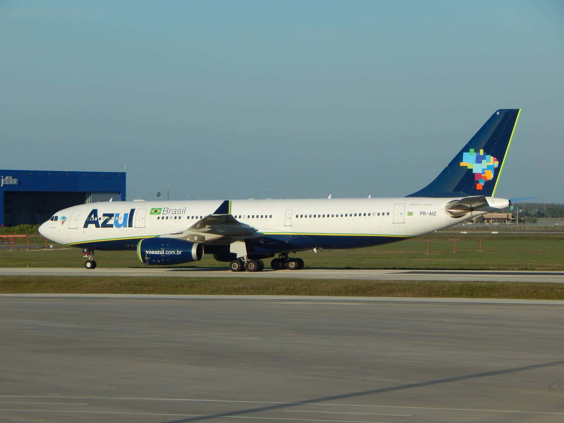 Azul A330 On The Taxiway Before Departure Background
