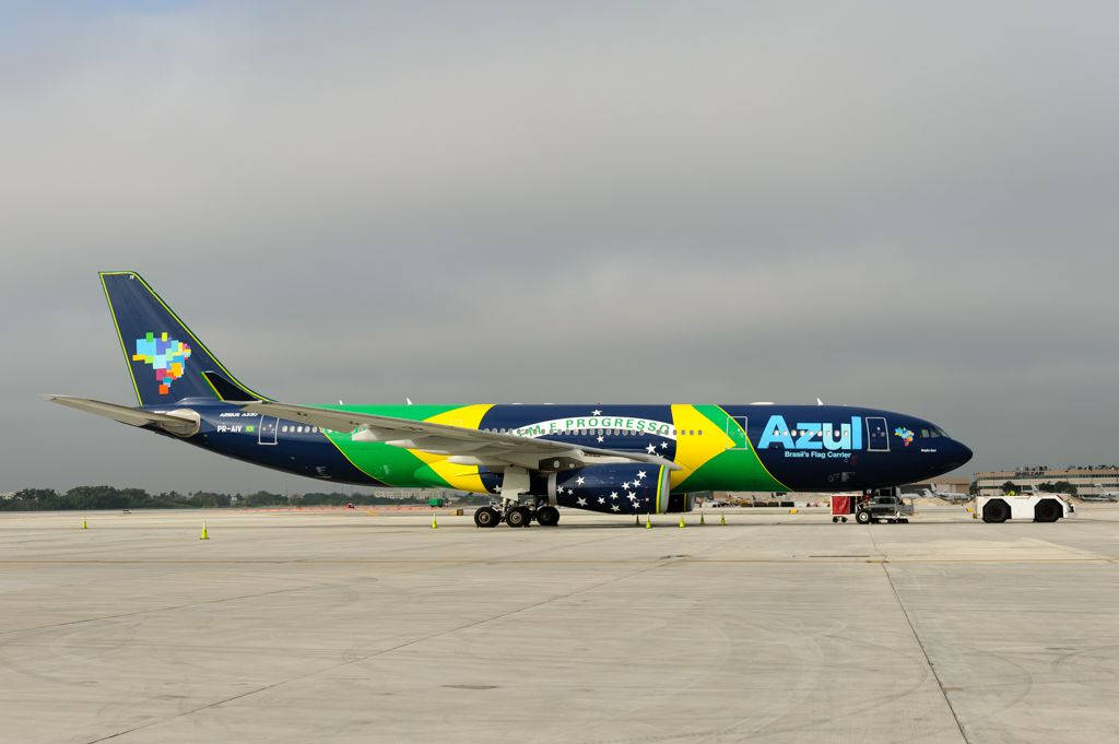 Azul Airlines Aircraft Blue Background