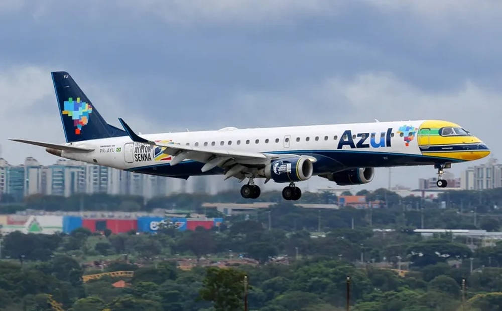 Azul Airlines Brazil Flying Background