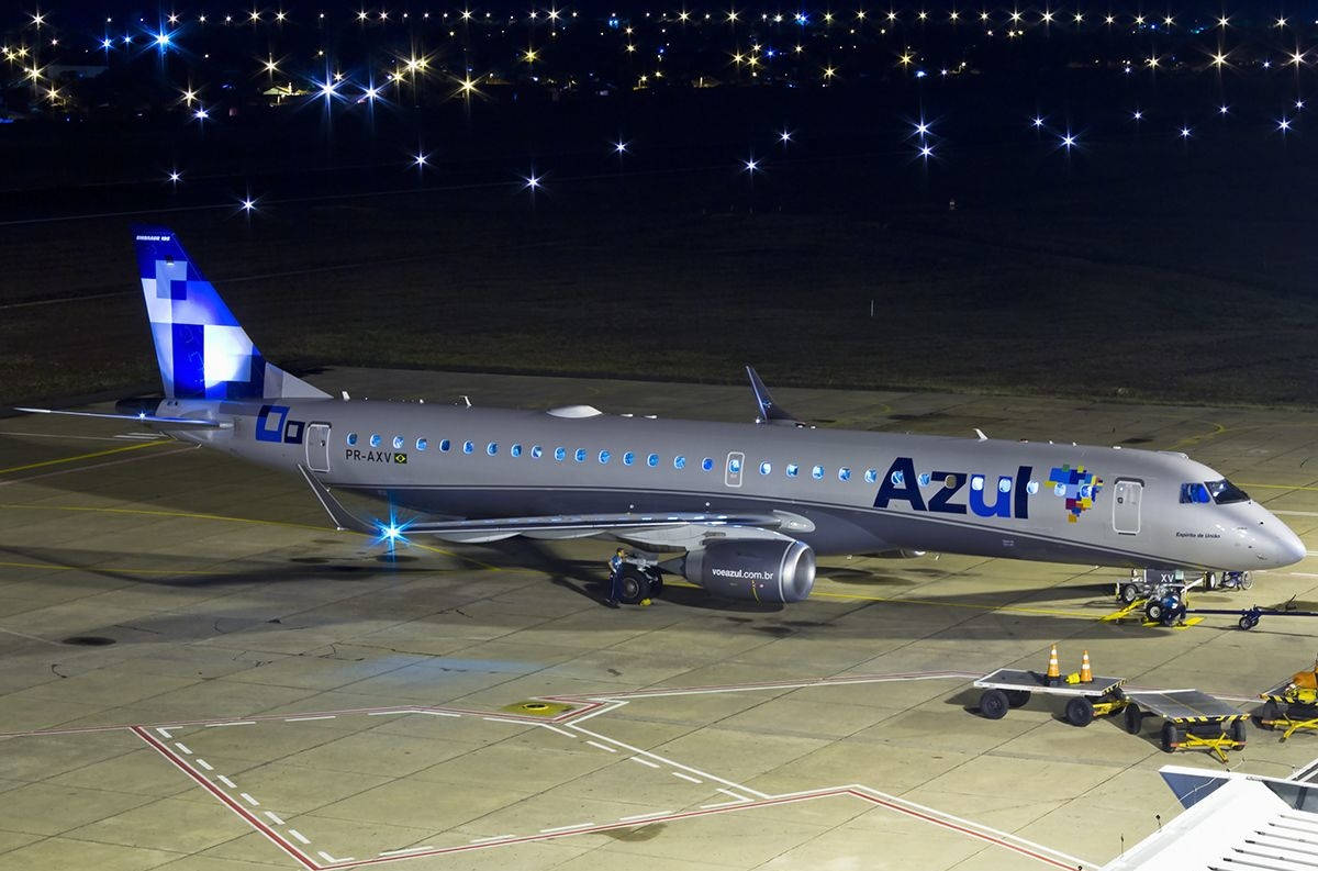 Azul Airlines Night Lights Background