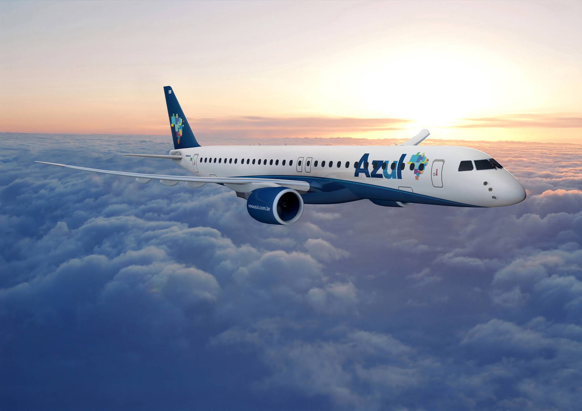 Azul Airlines Sunset Beautiful