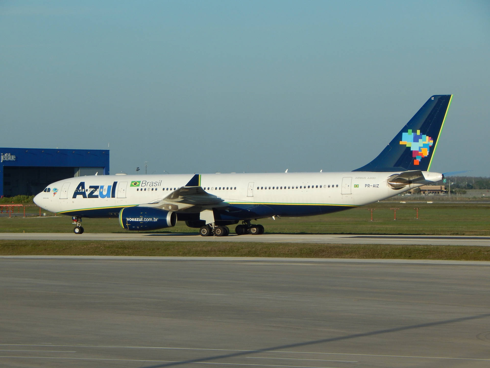 Azul Airlines Taxiway Departure Background