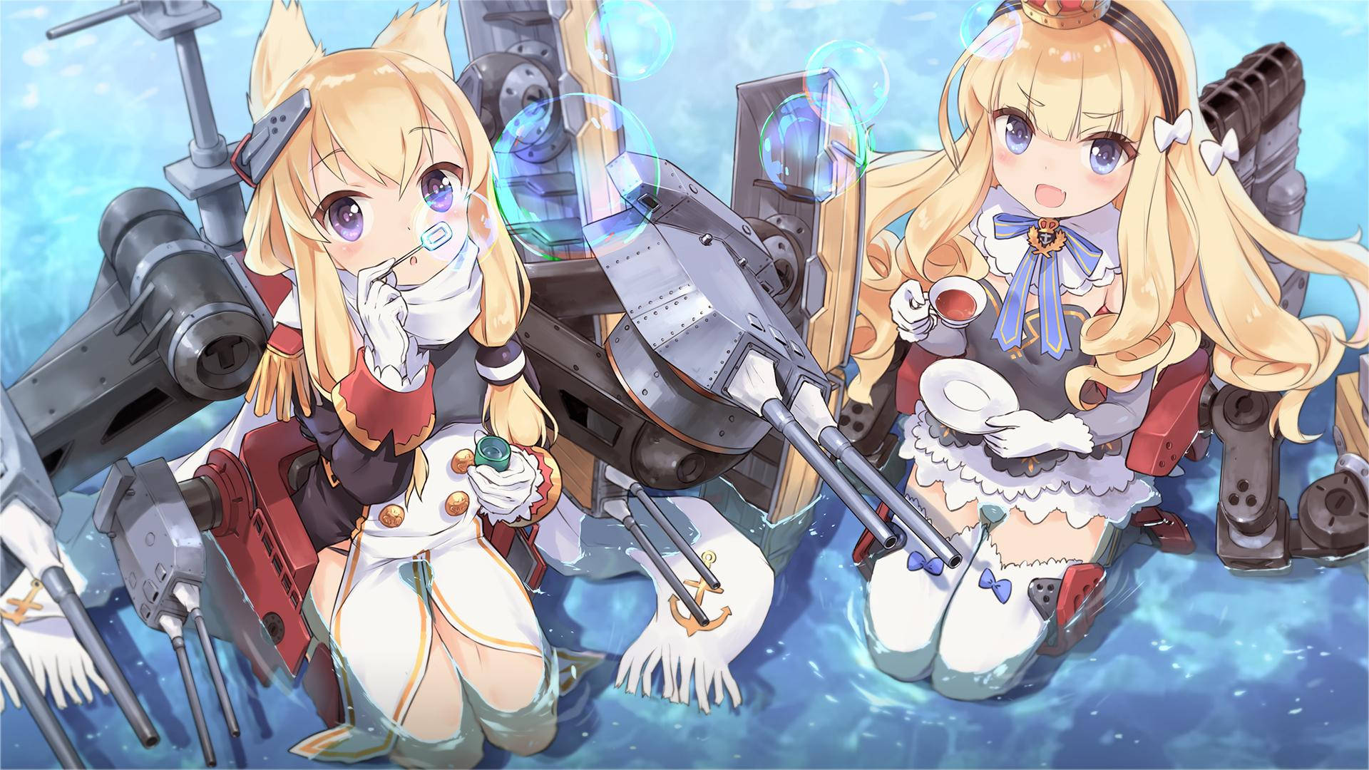 Azur Lane Warspite And Queen Elizabeth Tea Party Background