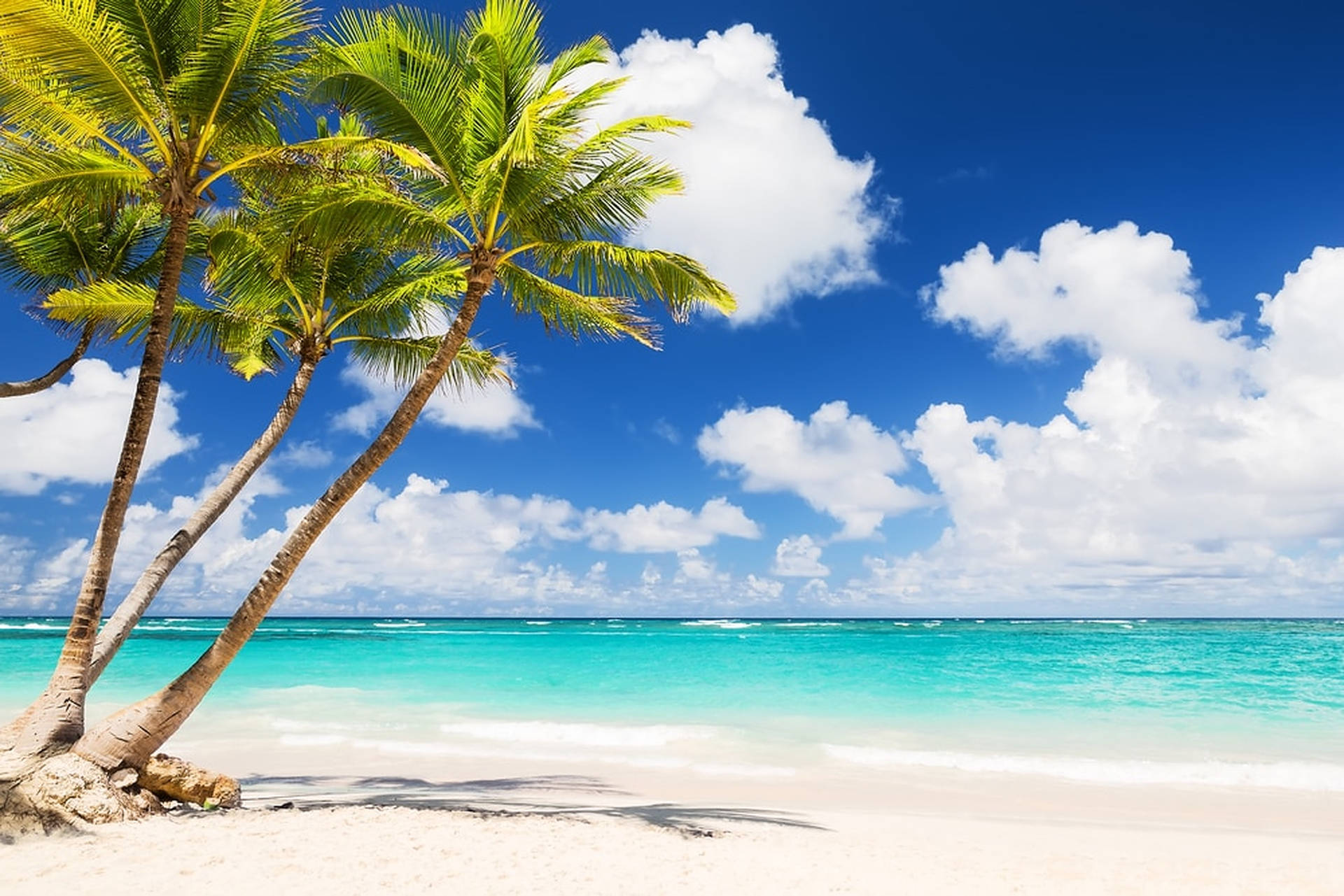 Azure Bliss: Sun, Sand, And Sea Vacation Background