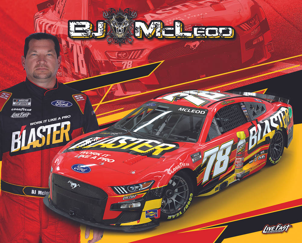 B.j. Mcleod Driving Red Blaster Stock Car Background