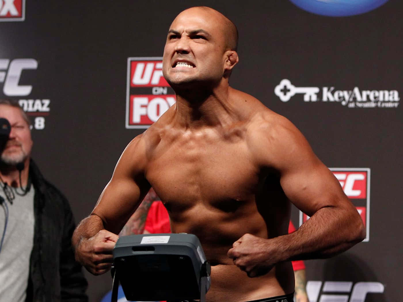 B.j. Penn Flexing During Weigh In