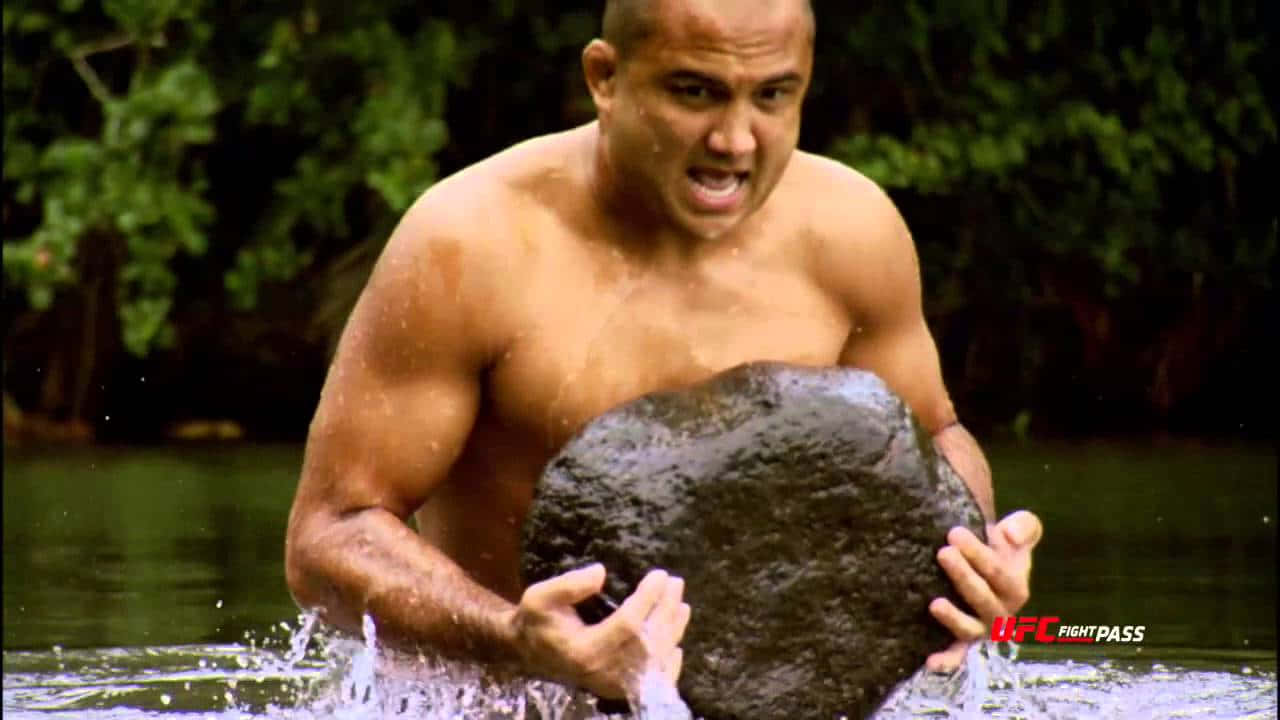 B.j. Penn, The Prodigy, In Action During A Professional Mixed Martial Arts Fight Background