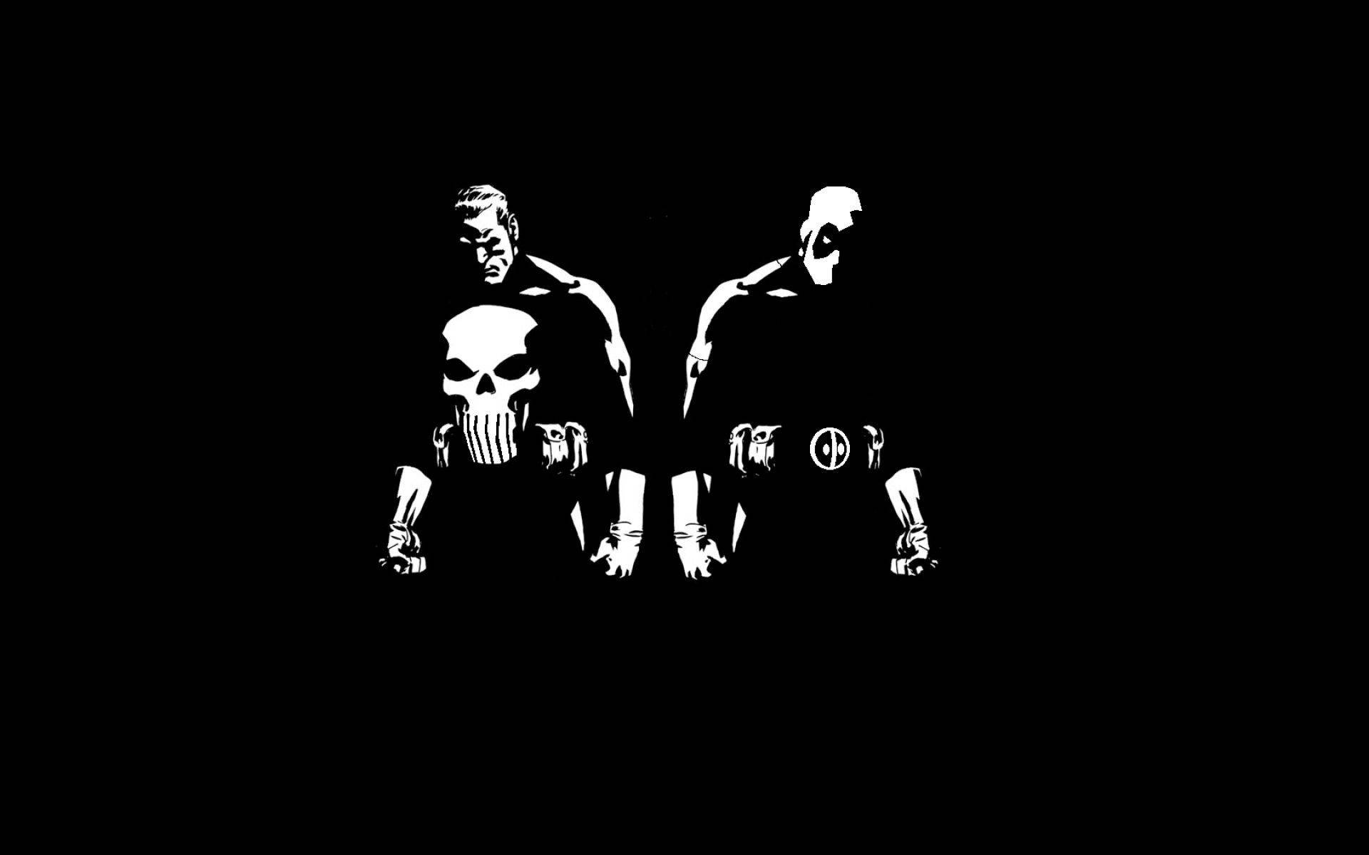B&w Punisher Marvel Nerd Background