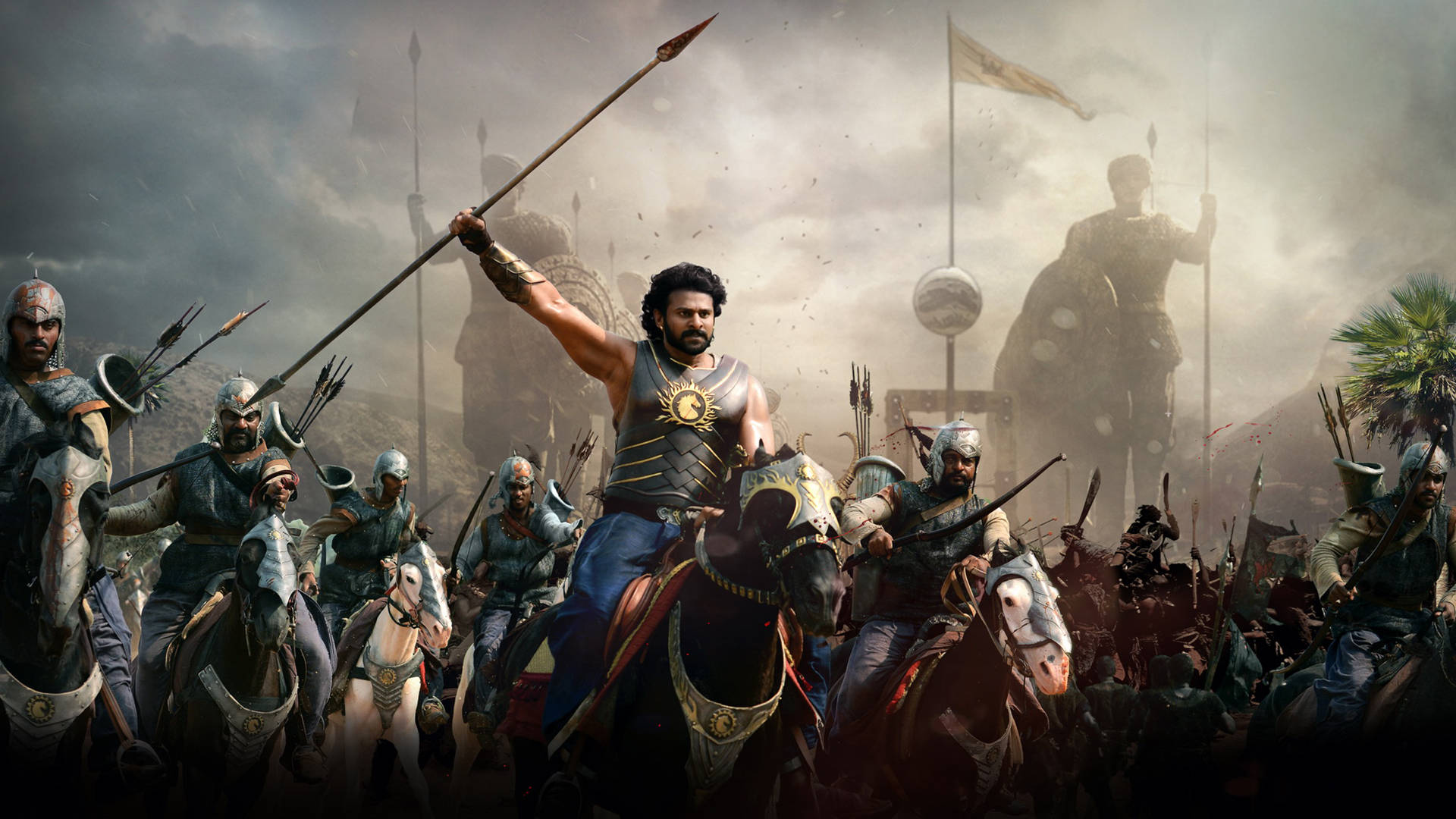 Baahubali Prabhas Hd Battle Scene Background