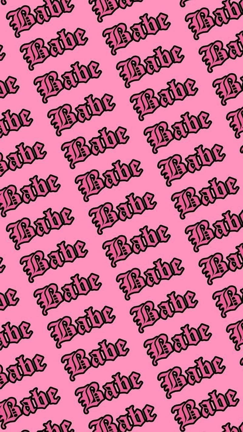 Babe Hot Pink Aesthetic Background