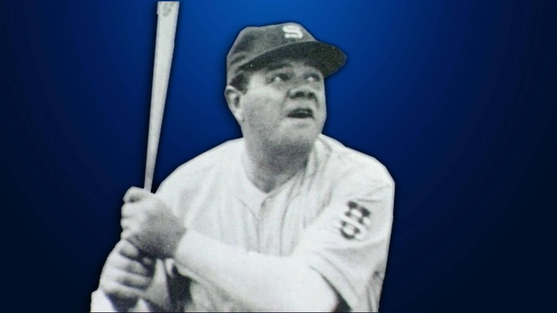 Babe Ruth In Blue Background