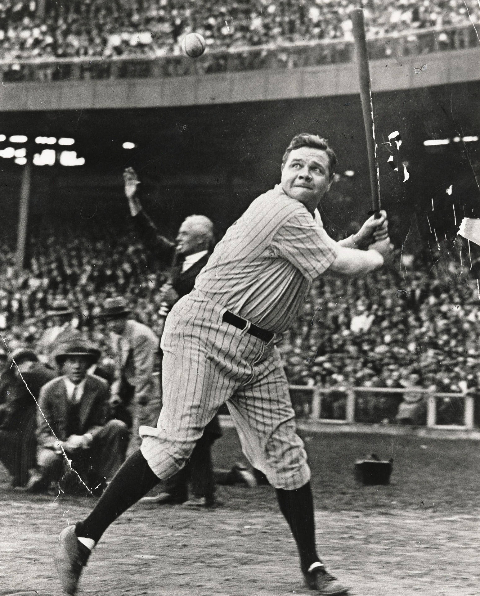 Babe Ruth Striking Pose Background