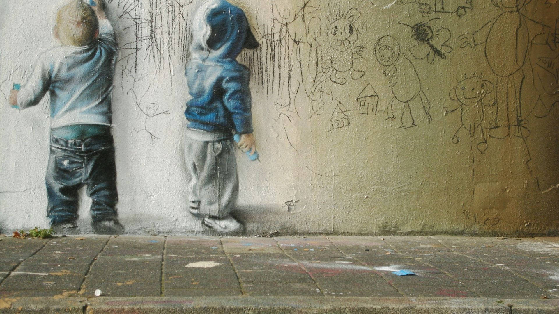 Babies Urban Art Painting Background